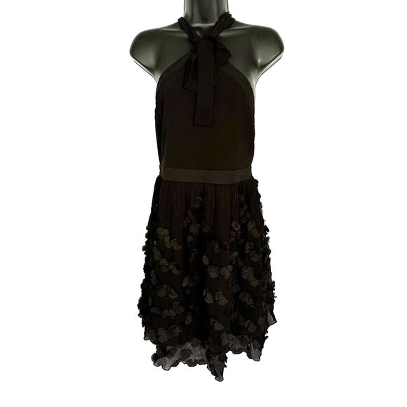 Revolve Endless Rose NWT Black Halter Dress 3D Flower Coquette Women’s Size S - Picture 1 of 7